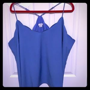 Scallop Hem Spaghetti Strap Blouse